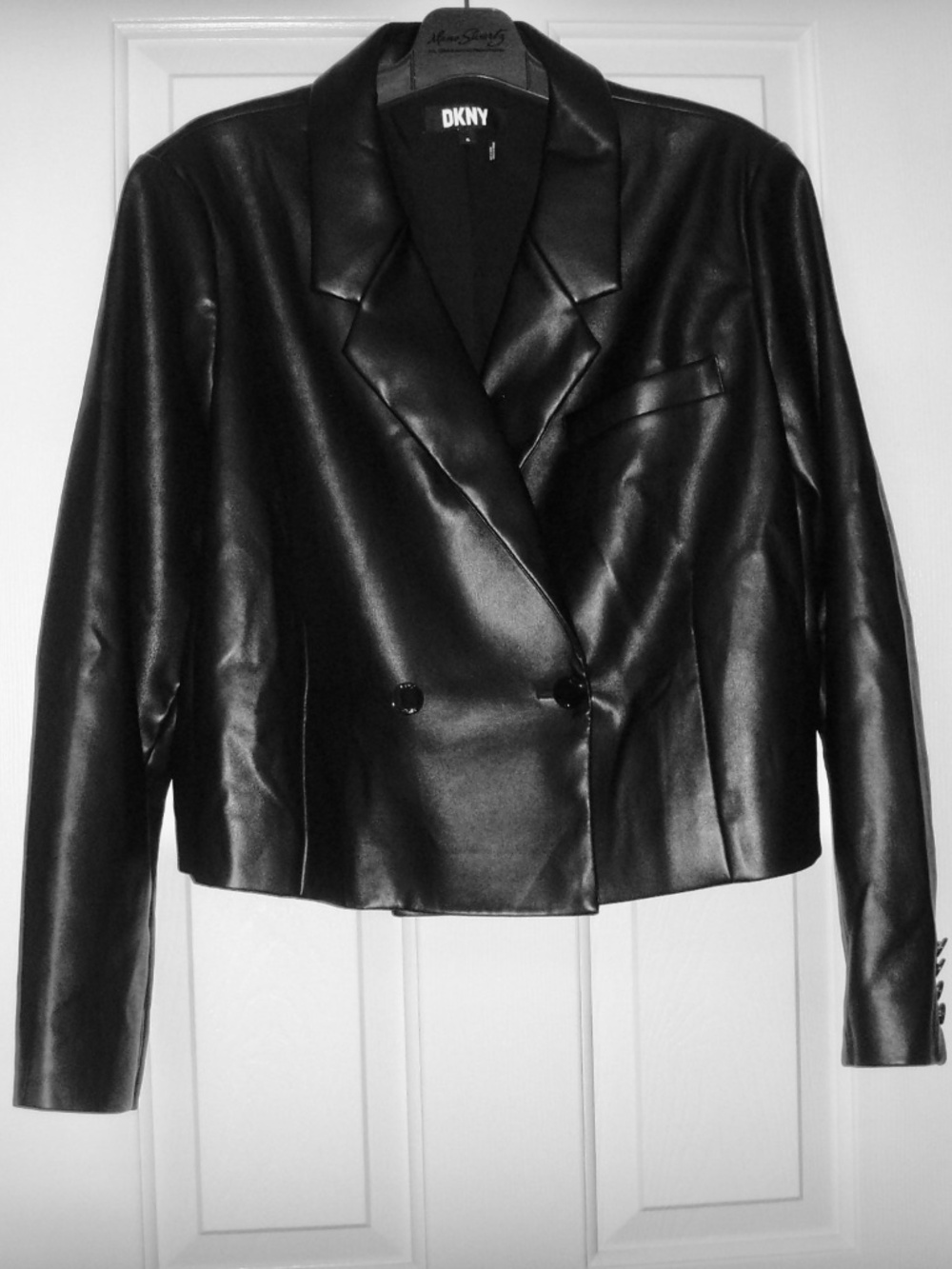 DKNY Black Faux Leather Jacket - XL - NWOT
